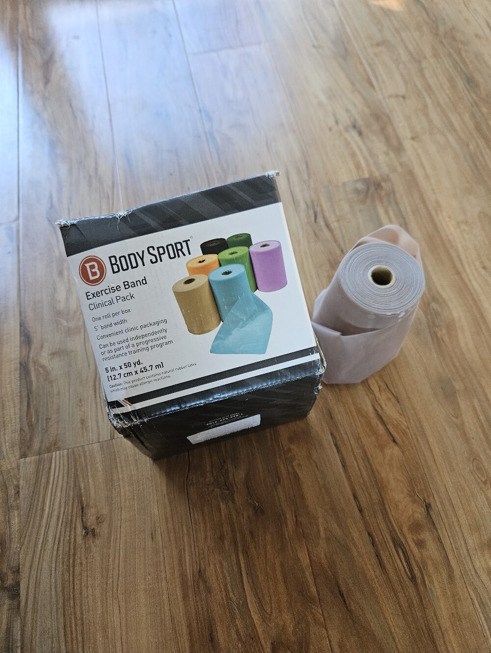 Beige Exercise Resistance Band Roll